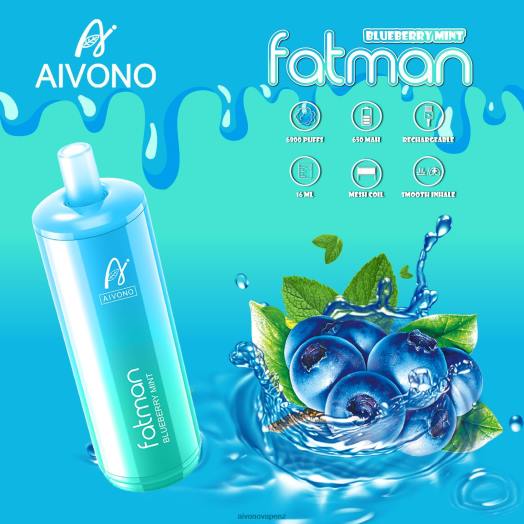Blueberry Mint Aivono FATMAN 6800 V2D422 | Aivono Vape NZ